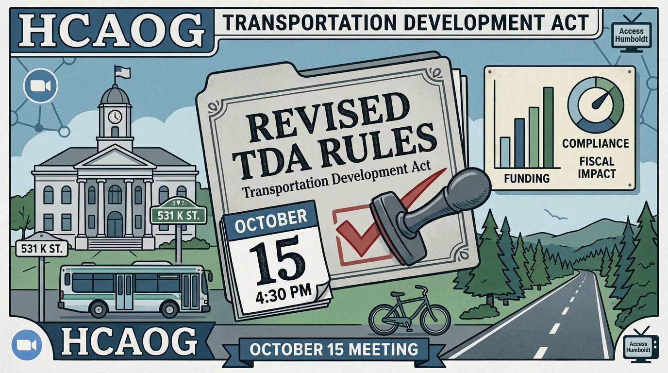 HCAOG to consider revised Transportation Development Act rules Oct. 15