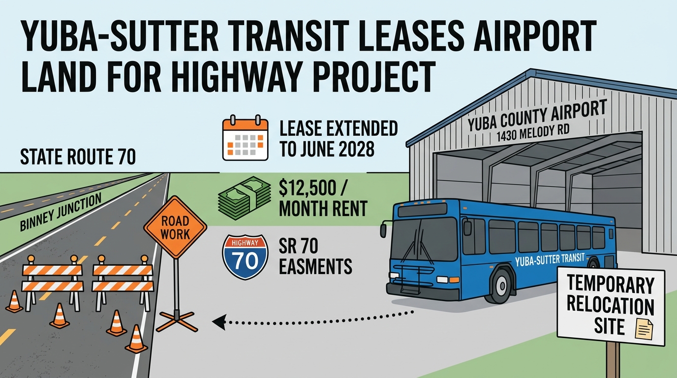 Yuba-Sutter Transit proposes extending airport lease, easements for State Route 70 work