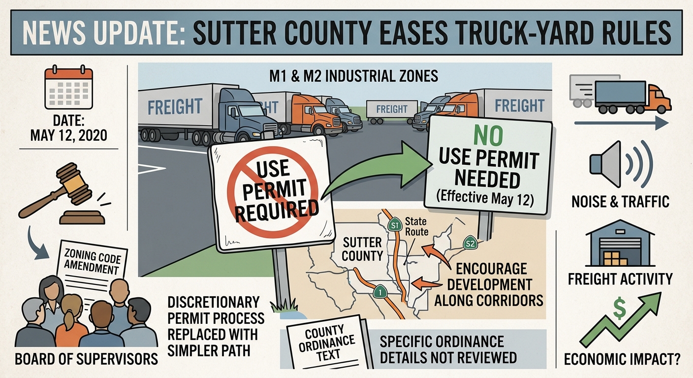 Sutter County eases truck-yard rules in industrial zones
