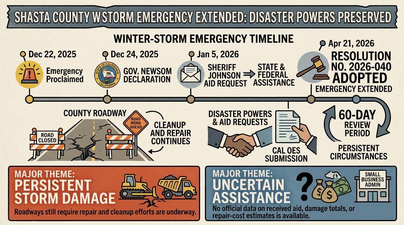 Shasta County extends winter-storm emergency, preserving disaster powers and aid requests