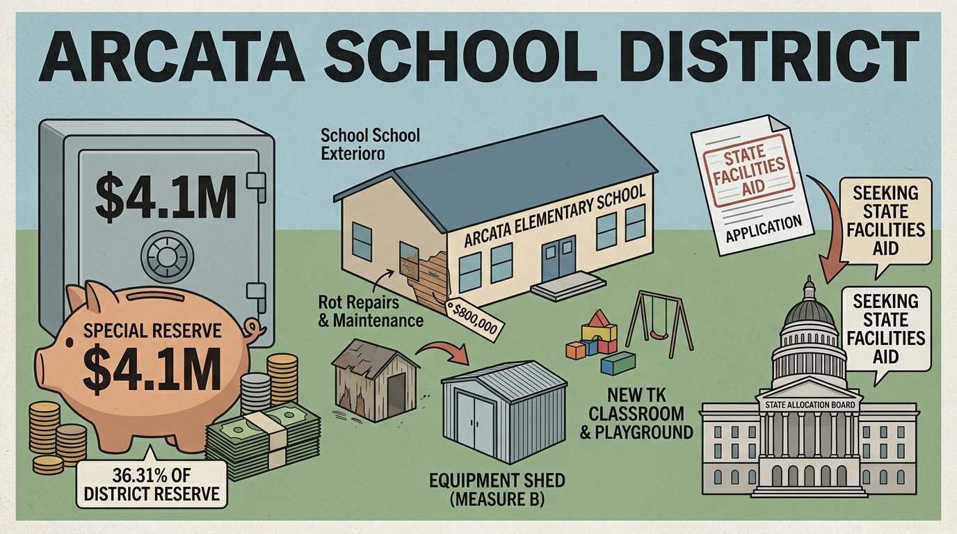 Arcata school board approves $4.1 million reserve balance, seeks state facilities aid