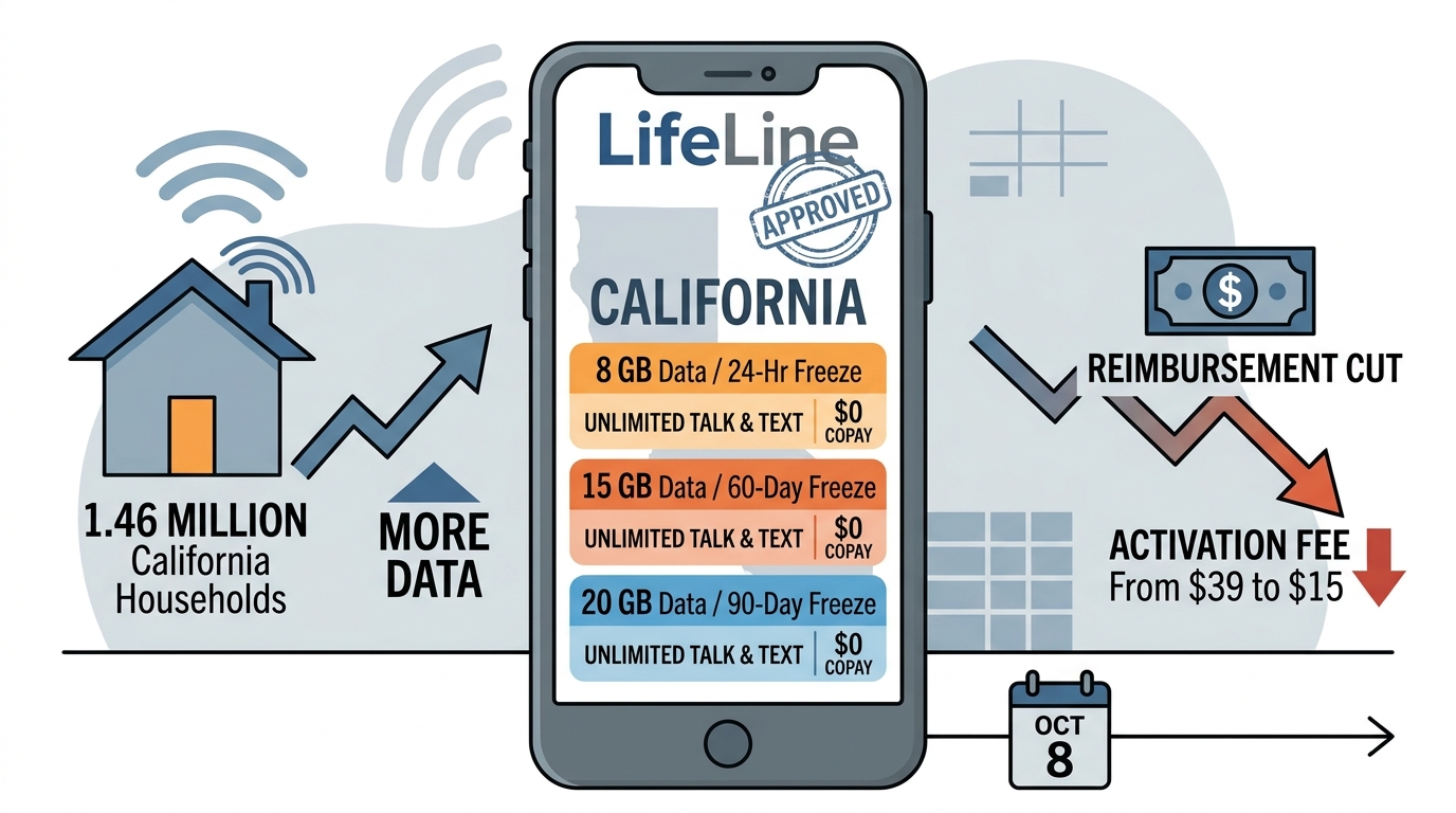California regulators approve new LifeLine wireless tiers, cut activation reimbursement