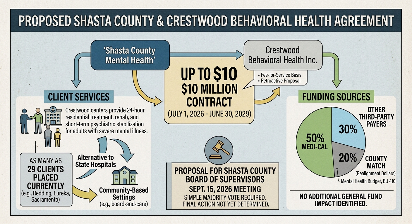 Shasta County proposes retroactive, $10 million Crestwood mental-health contract