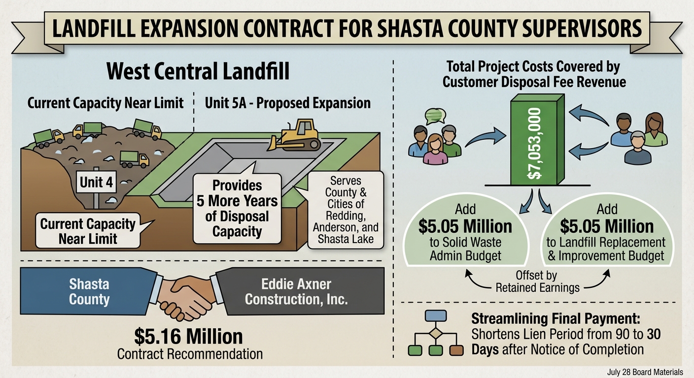 Shasta County asked to award $5.16 million landfill expansion contract