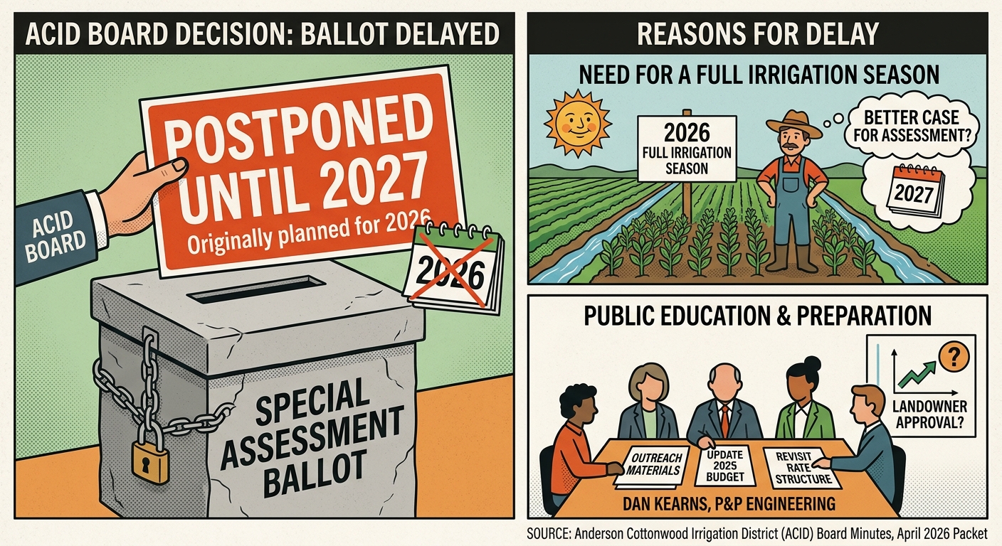 ACID board delays special assessment ballot until 2027 after full irrigation season