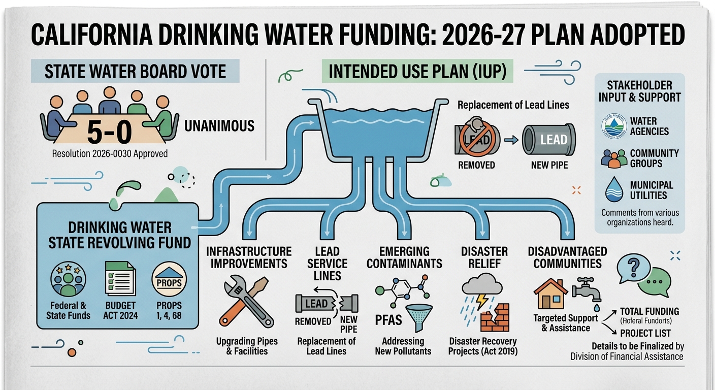 State Water Board adopts 2026–27 drinking-water revolving-fund plan