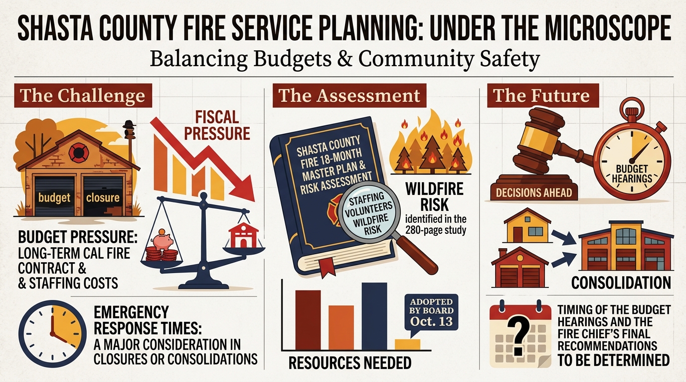 Shasta supervisors seek fire-station consolidation or closure recommendations before budget hearings