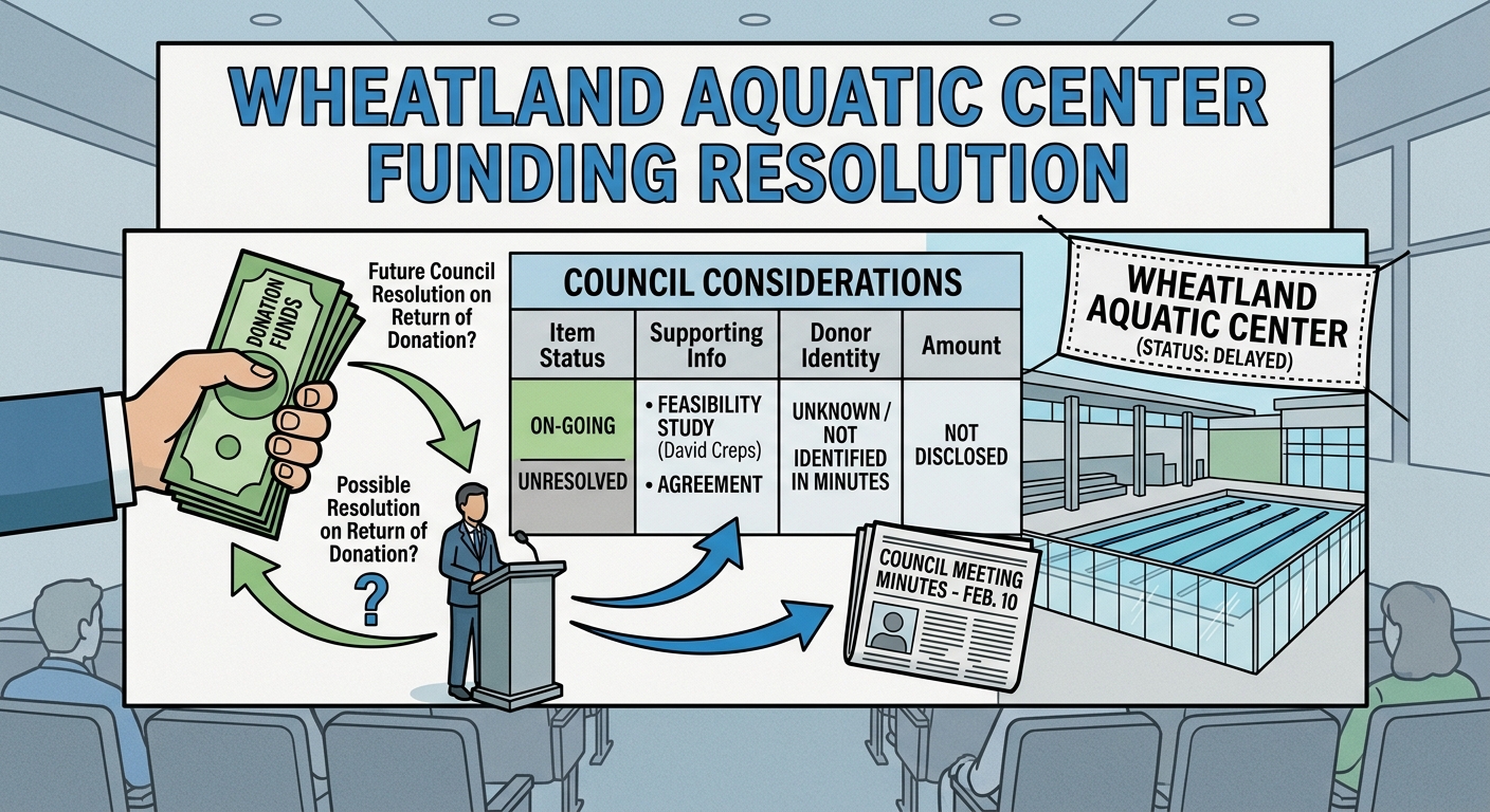 Wheatland aquatic center funding item set to return with resolution on donation funds