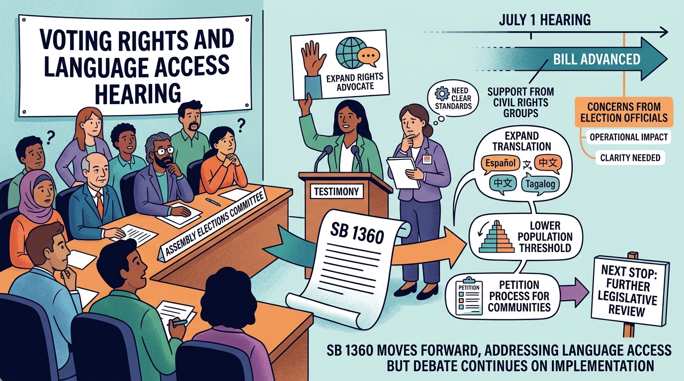 Assembly committee advances SB 1360 to expand language access for voters