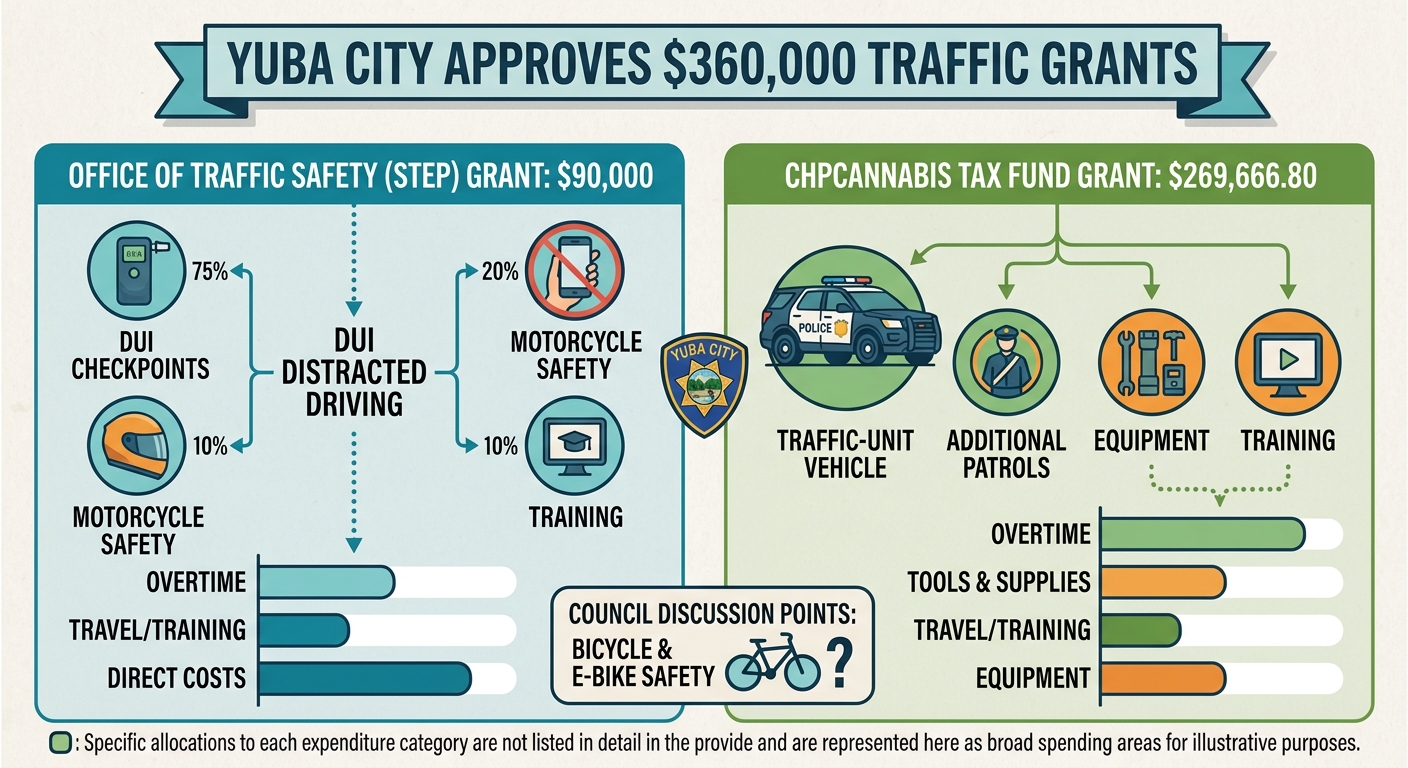 Yuba City approves nearly $360,000 in police traffic-enforcement grants