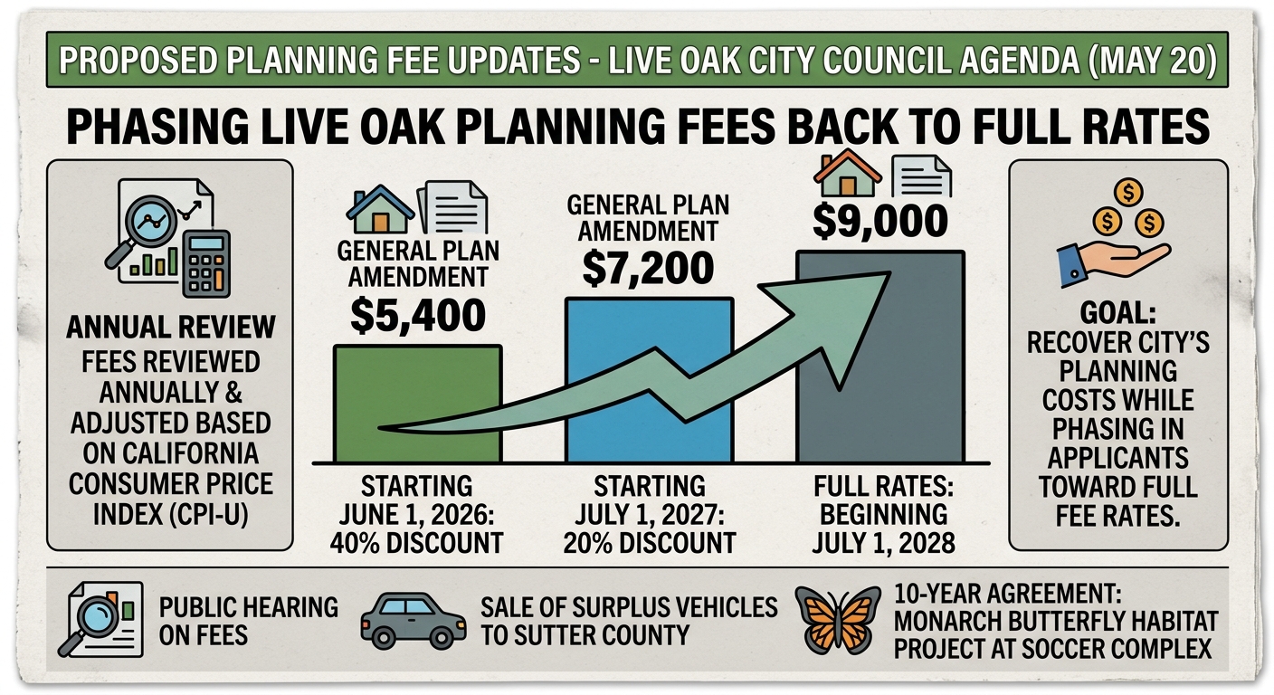 Live Oak council agenda would phase planning fees back to full rates over three years