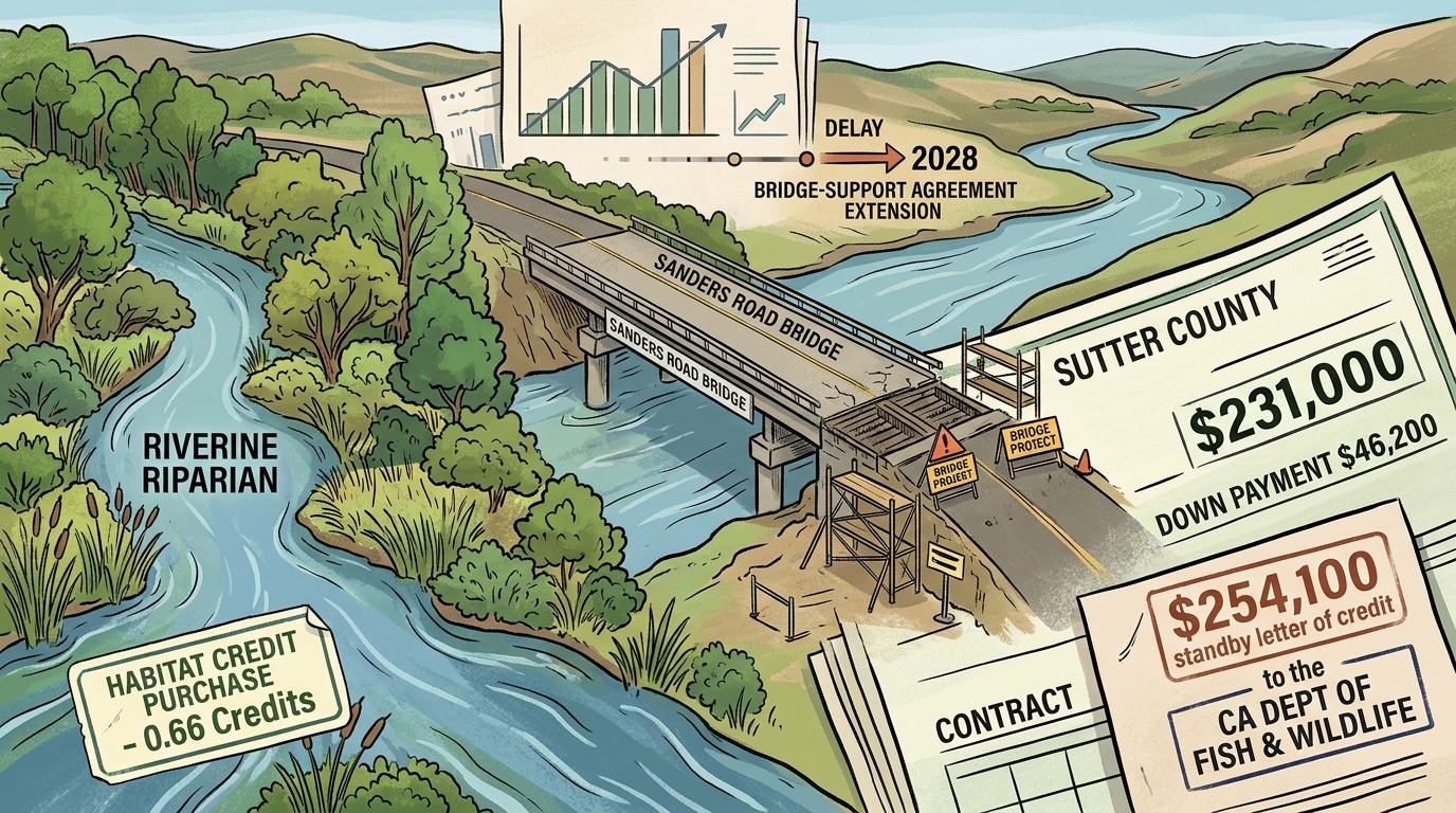 Sutter County weighs $231,000 habitat-credit purchase for Sanders Road bridge