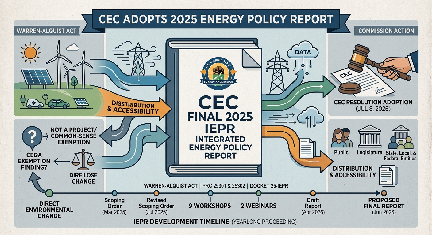 CEC set to adopt final 2025 energy policy report after yearlong proceeding