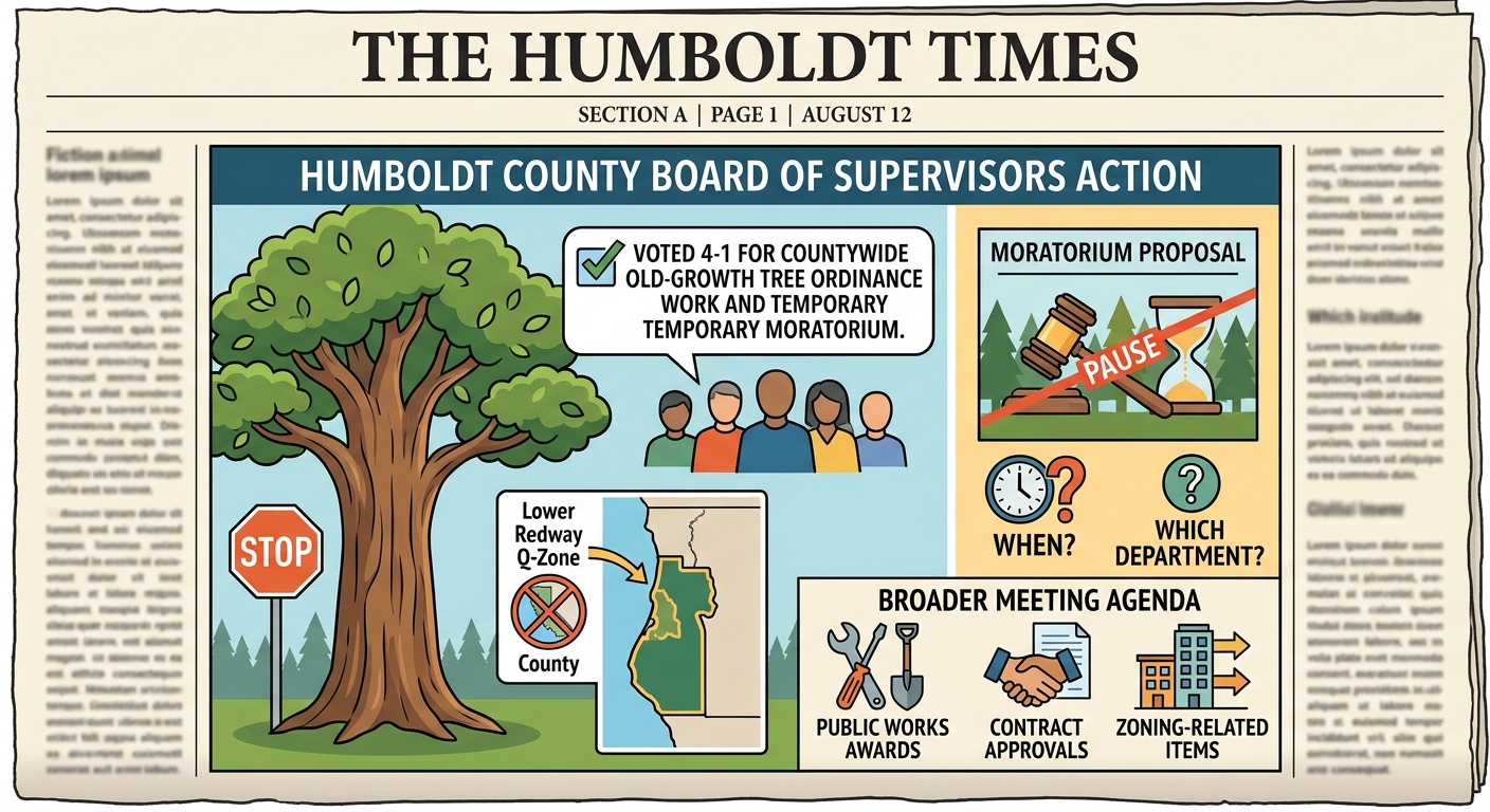 Humboldt supervisors direct countywide old-growth tree ordinance work, with moratorium proposal to follow