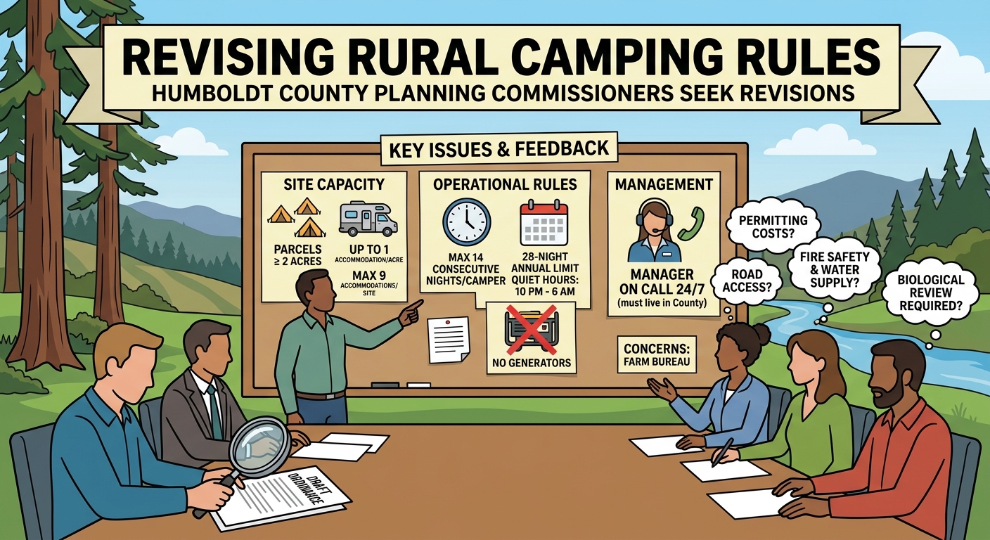 Humboldt planning commissioners seek revisions to rural low-impact camping rules