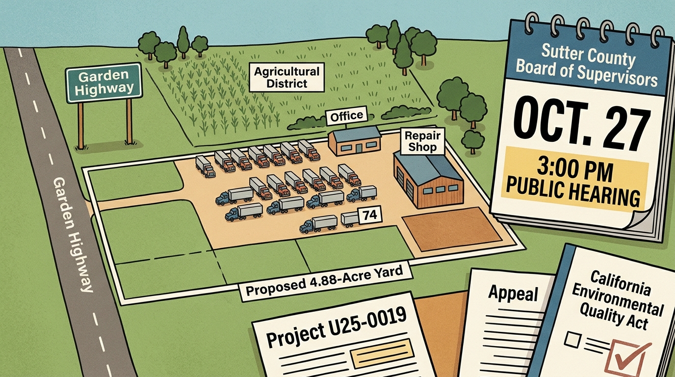 Sutter supervisors schedule hearing on proposed 74-truck Garden Highway yard