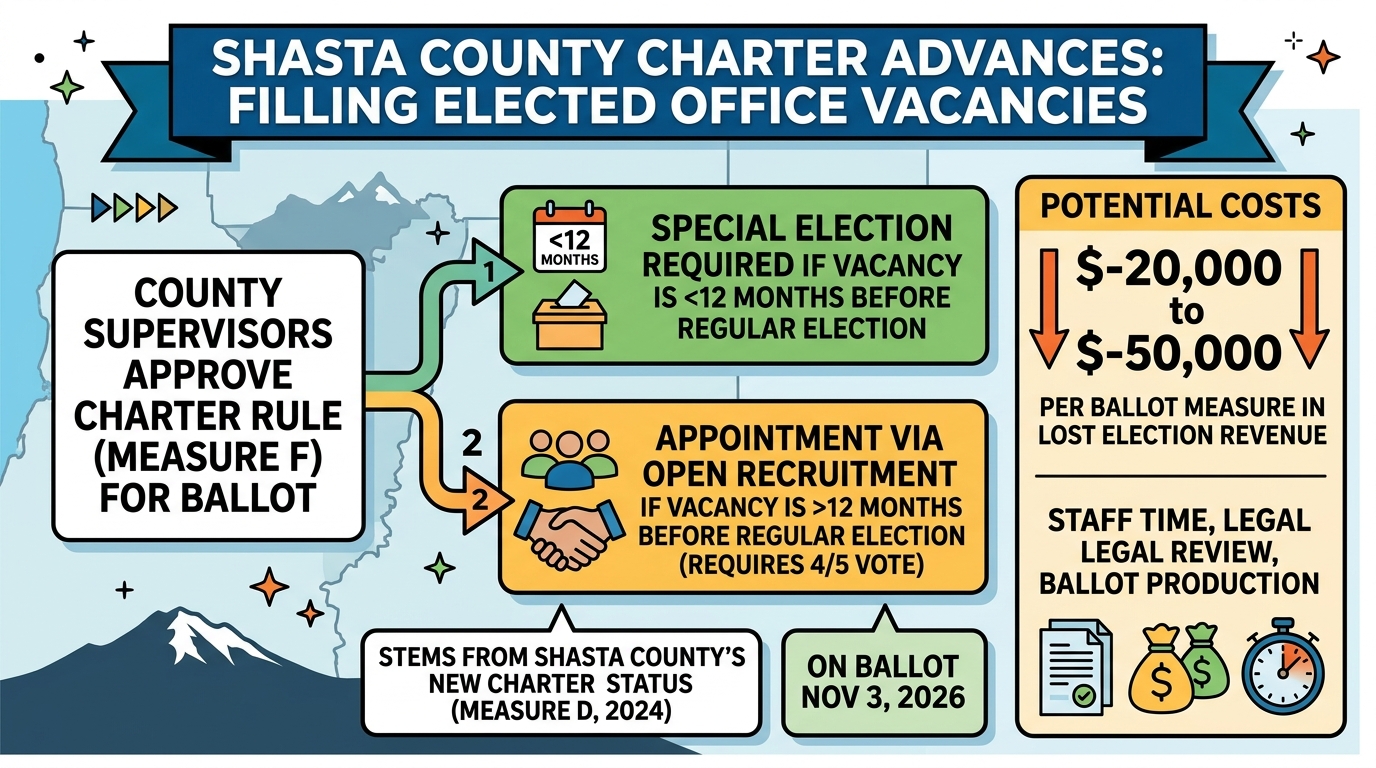 Shasta County advances charter rule for filling vacancies in elected department head offices