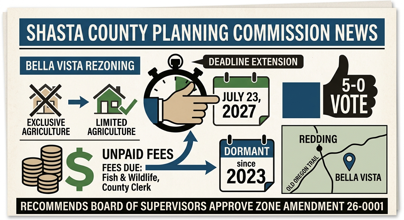 Shasta County panel backs deadline extension to revive dormant Bella Vista rezoning