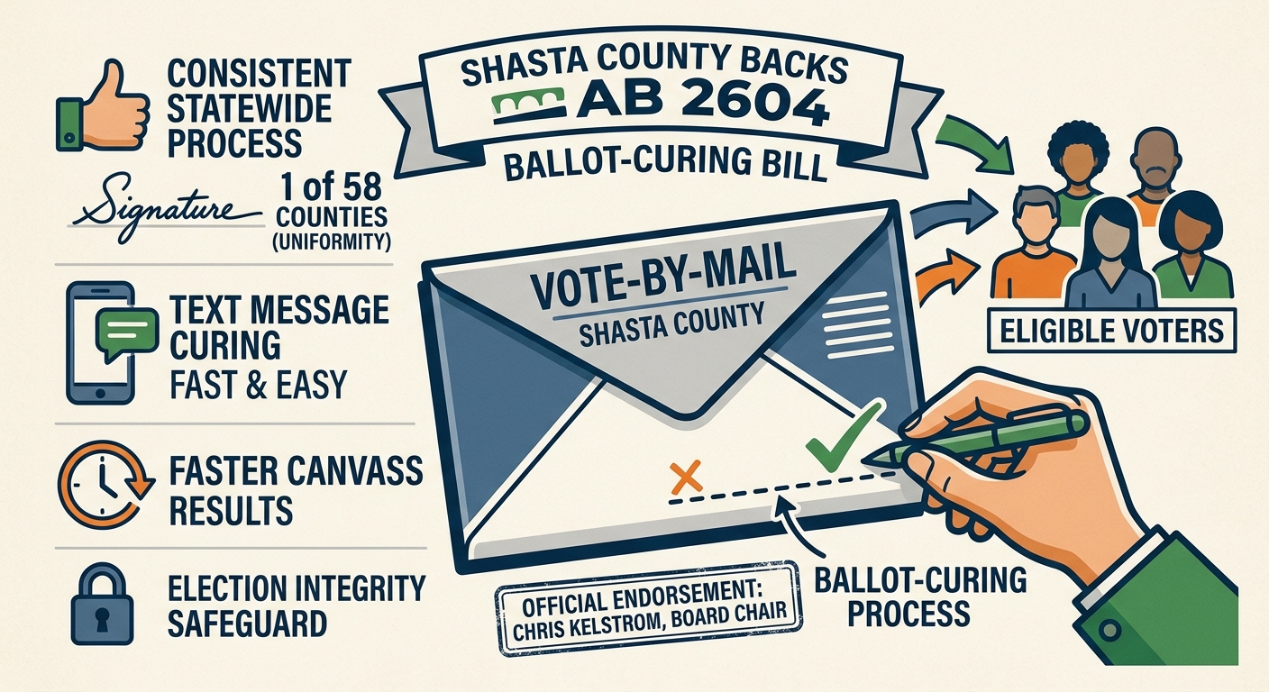 Shasta County backs AB 2604 ballot-curing bill