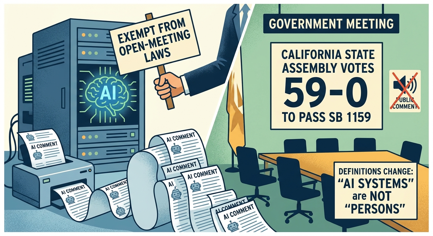 Assembly approves bill exempting AI systems from Brown Act, Bagley-Keene definitions
