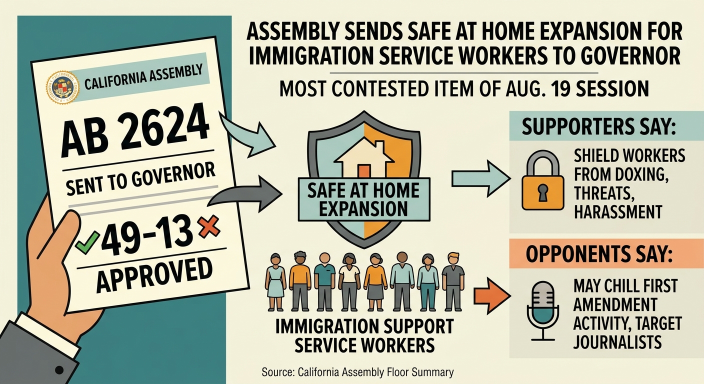 Assembly sends Safe at Home expansion for immigration service workers to governor