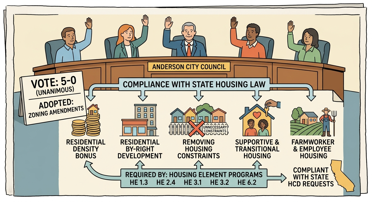 Anderson council adopts zoning amendments tied to housing-law compliance
