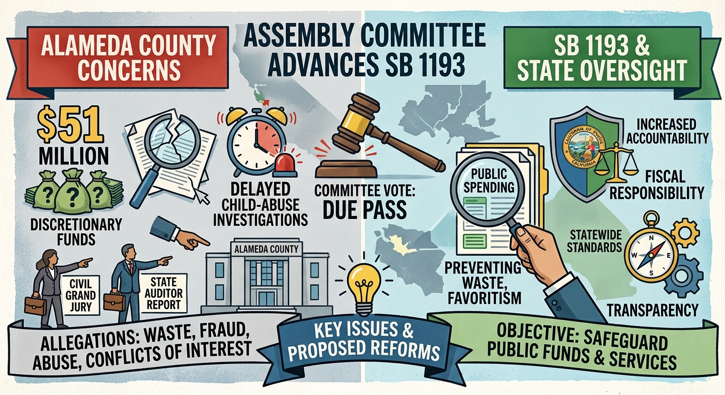 Assembly committee advances SB 1193 over Alameda County oversight concerns