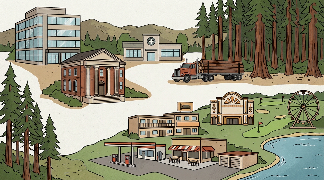 Humboldt County: company headquarters and management offices paid $1,796 a week on average in January–March 2026 and amusement, gambling and recreation $398, against a county private average of $1,065