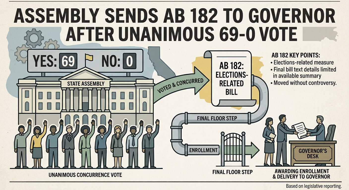 Assembly sends AB 182 to governor after 69-0 concurrence vote