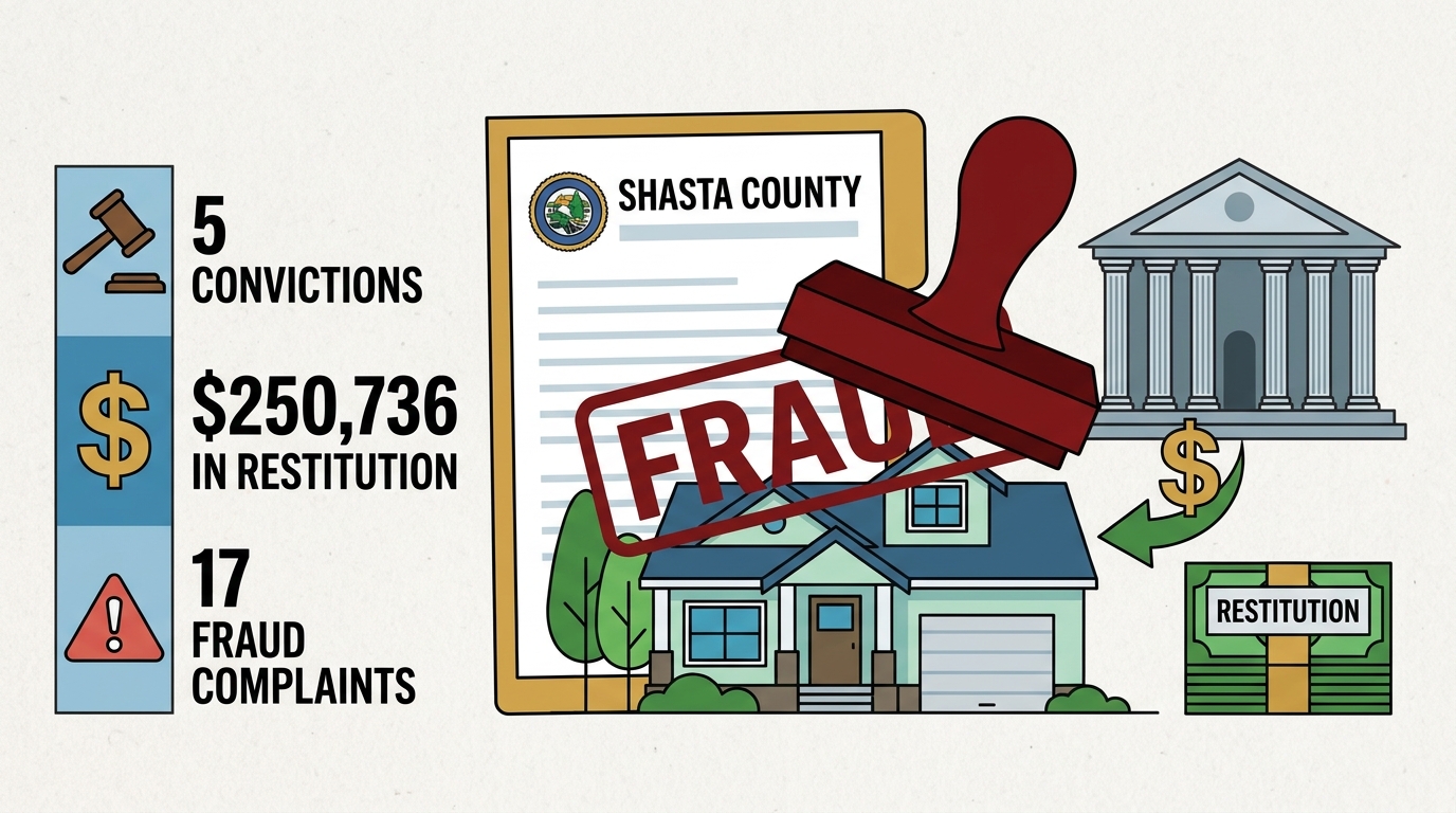 Shasta County report lists five real-estate fraud convictions and $250,736 in restitution