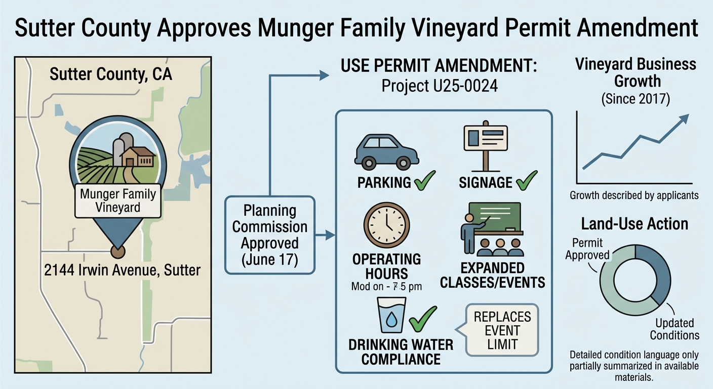 Sutter County approves Munger Family Vineyard permit amendment