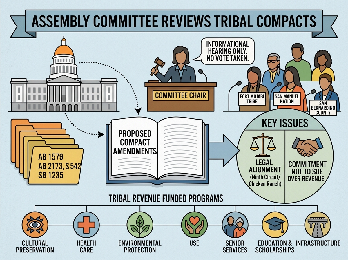 Assembly panel backs tribal compact ratification bills in informational hearing, but takes no vote