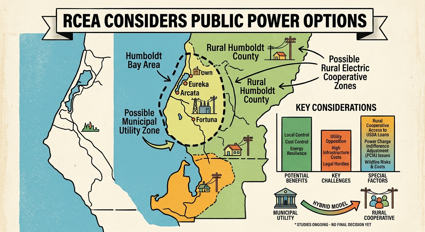 RCEA begins studying public-power options, including possible Humboldt Bay-rural hybrid