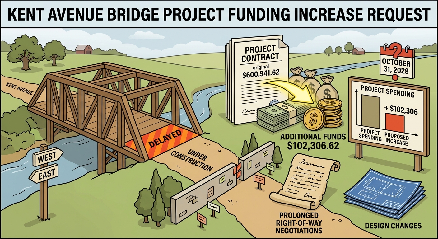 Sutter County staff seek $102,306 increase for Kent Avenue bridge design