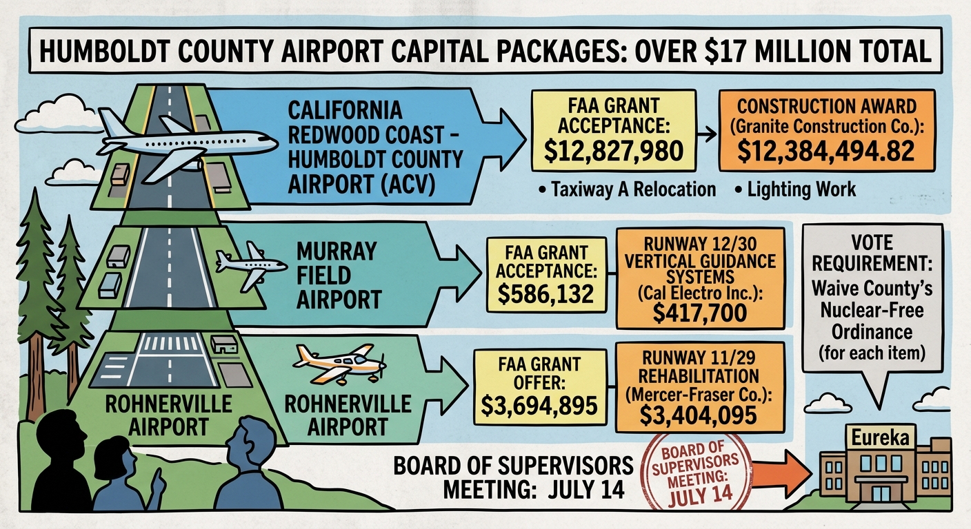 Humboldt supervisors to weigh three airport capital packages totaling more than $17 million