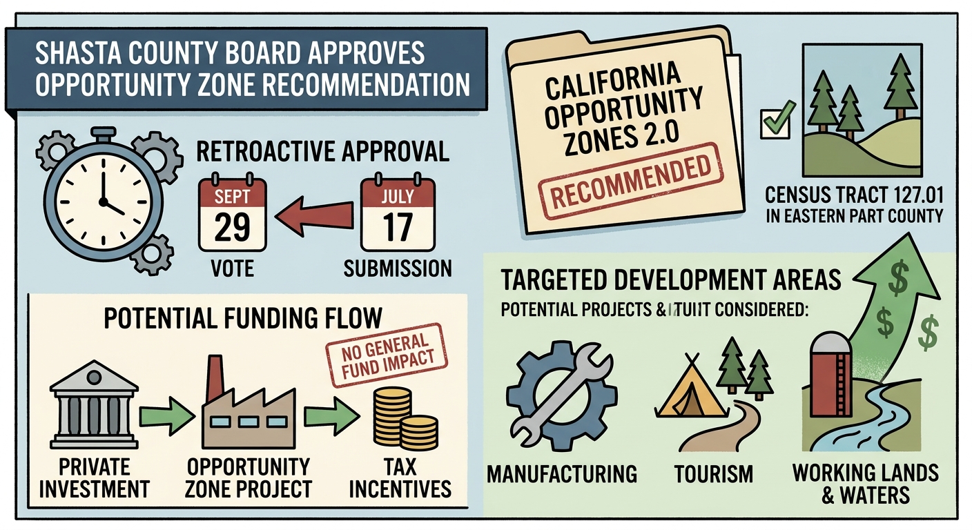Shasta County board approves retroactive Opportunity Zone recommendation for eastern county