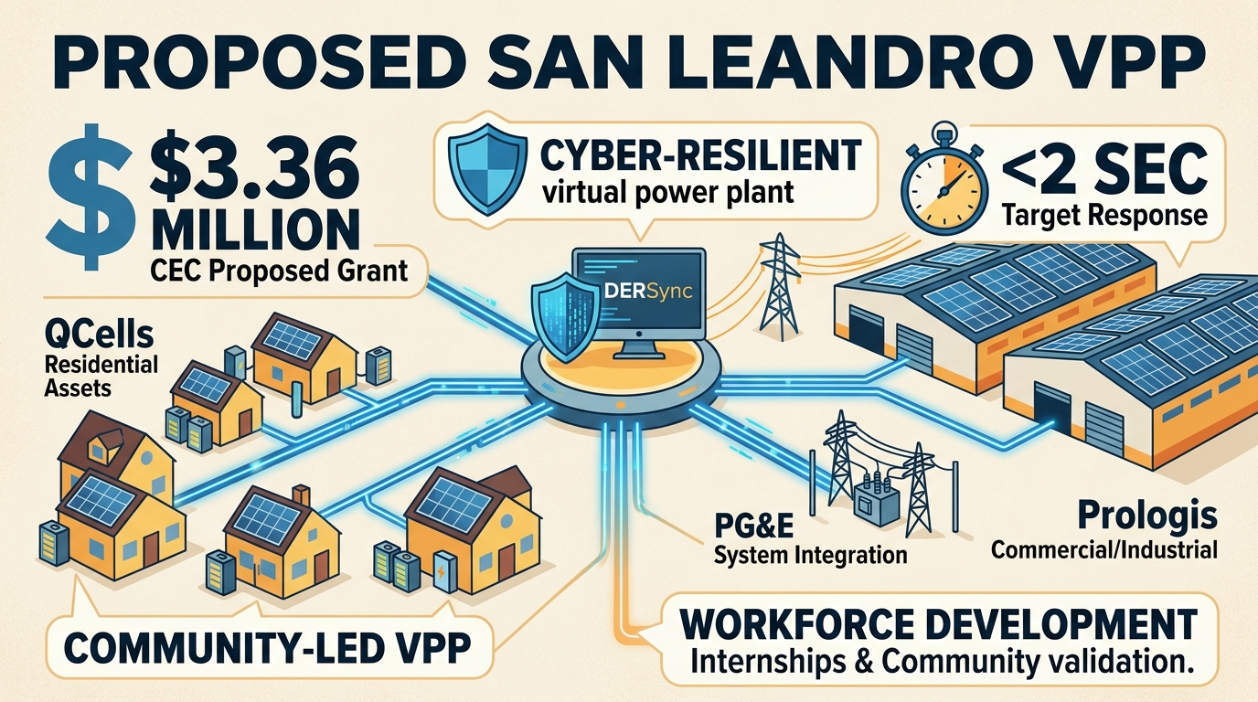 CEC considers $3.36 million cyber-resilient virtual power plant project in San Leandro