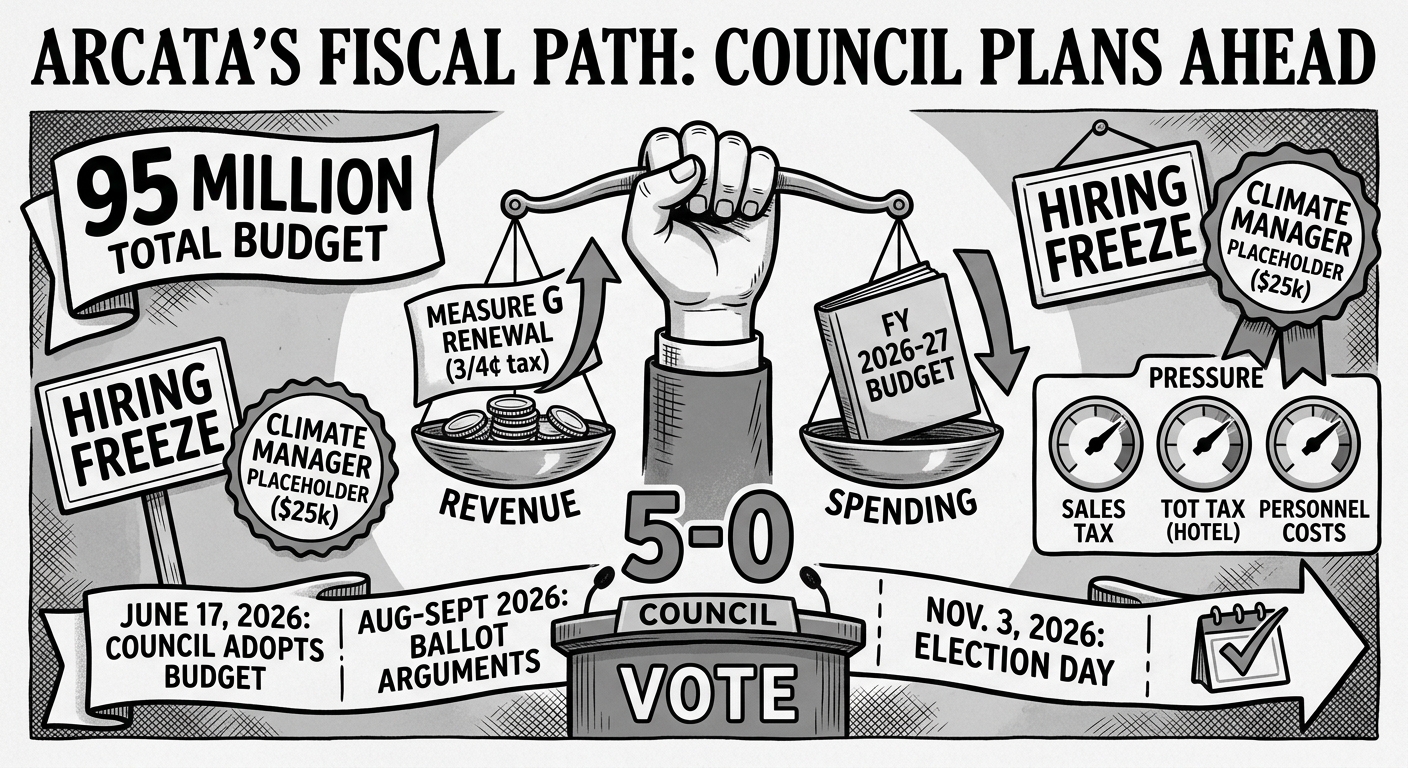 Arcata council advances Measure G renewal and adopts tighter 2026-27 budget