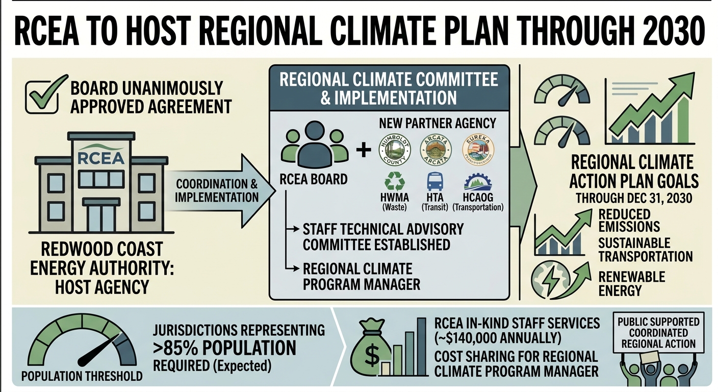 RCEA approves role hosting Humboldt regional climate plan through 2030