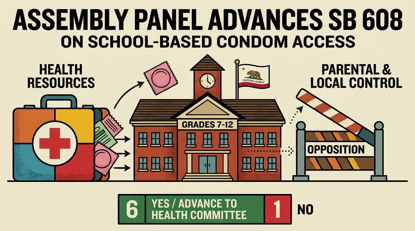 Assembly panel advances SB 608 on school-based condom access