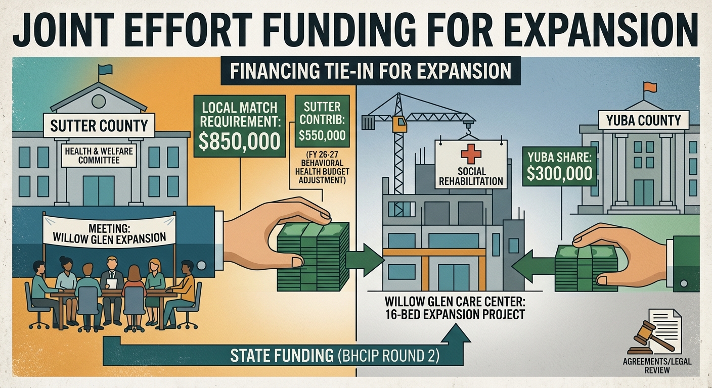 Sutter County committee advances Willow Glen expansion financing tied to Yuba County match