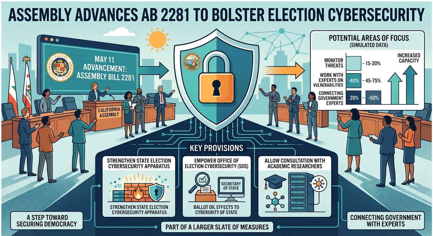 Assembly advances AB 2281 to bolster election cybersecurity office