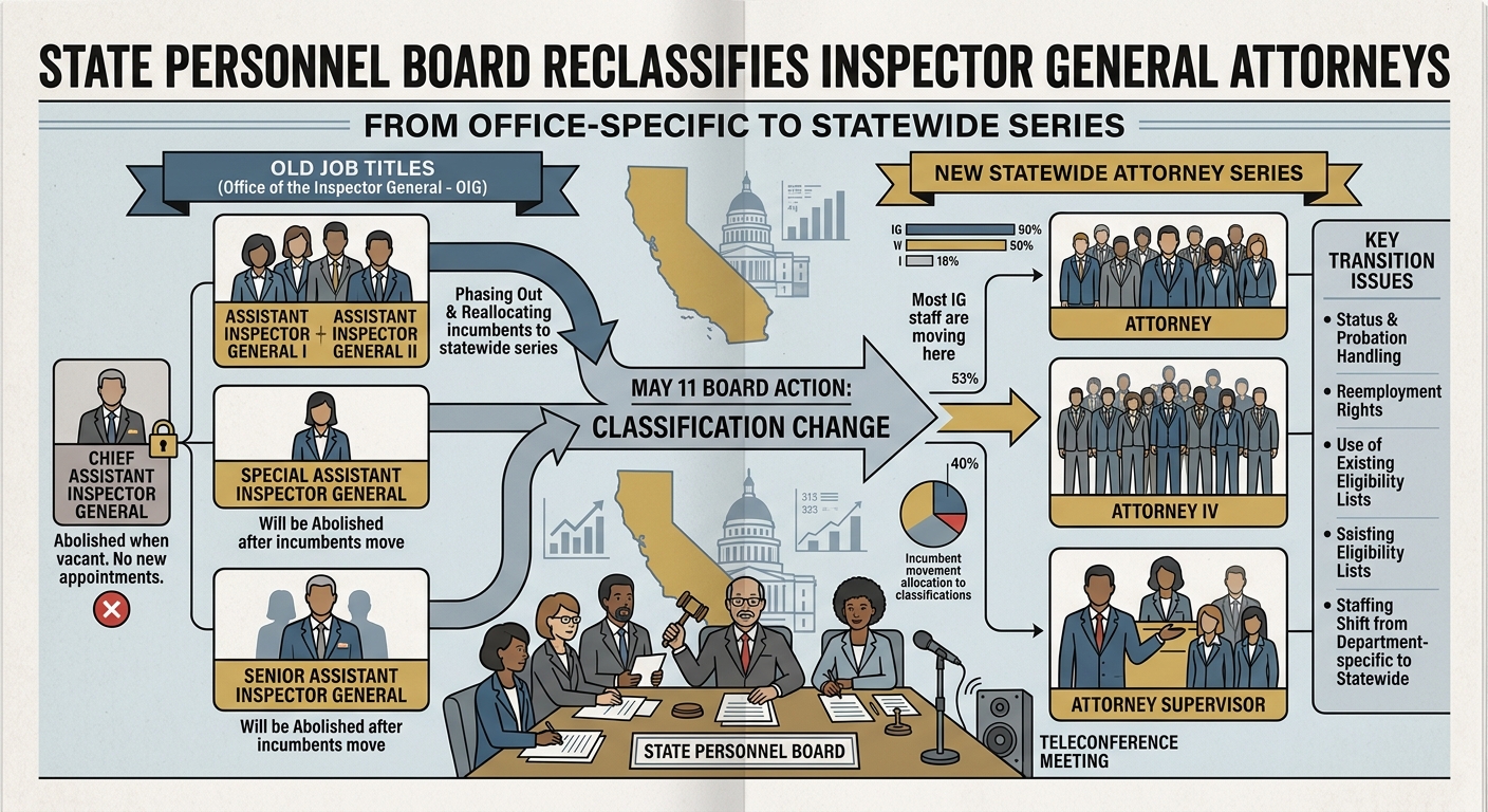 State Personnel Board reclassifies inspector general attorneys into statewide series