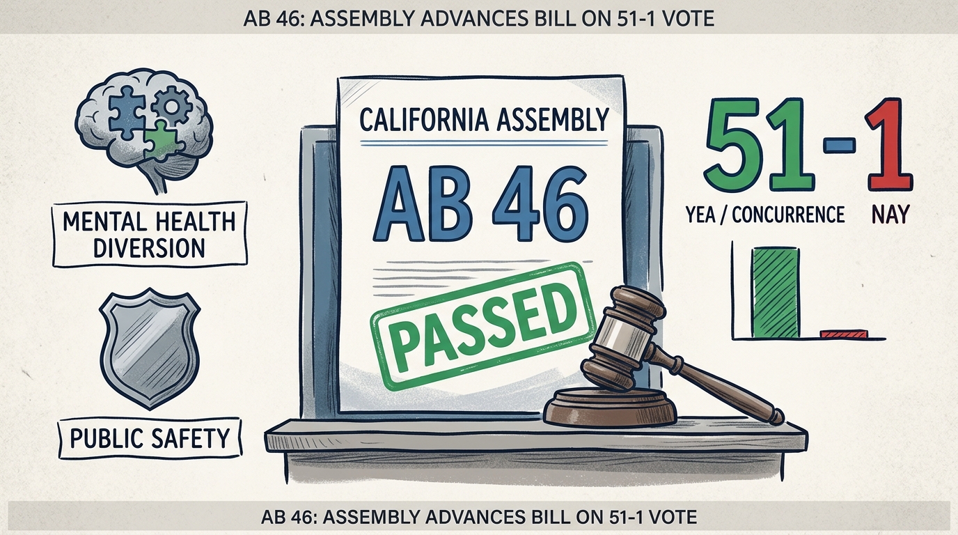 Assembly advances AB 46 on 51-1 concurrence vote after years of negotiations