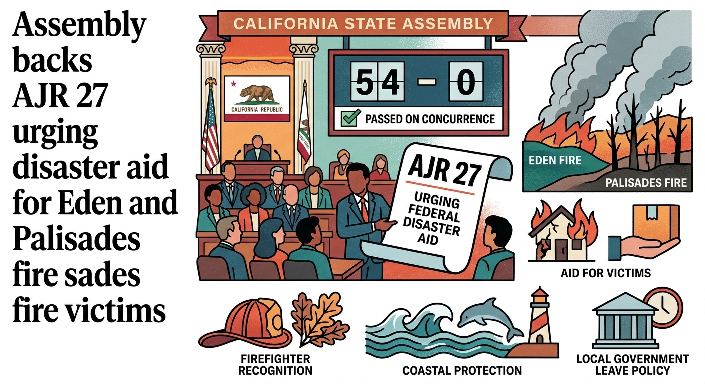 Assembly backs AJR 27 urging federal disaster aid for Eden and Palisades fire victims