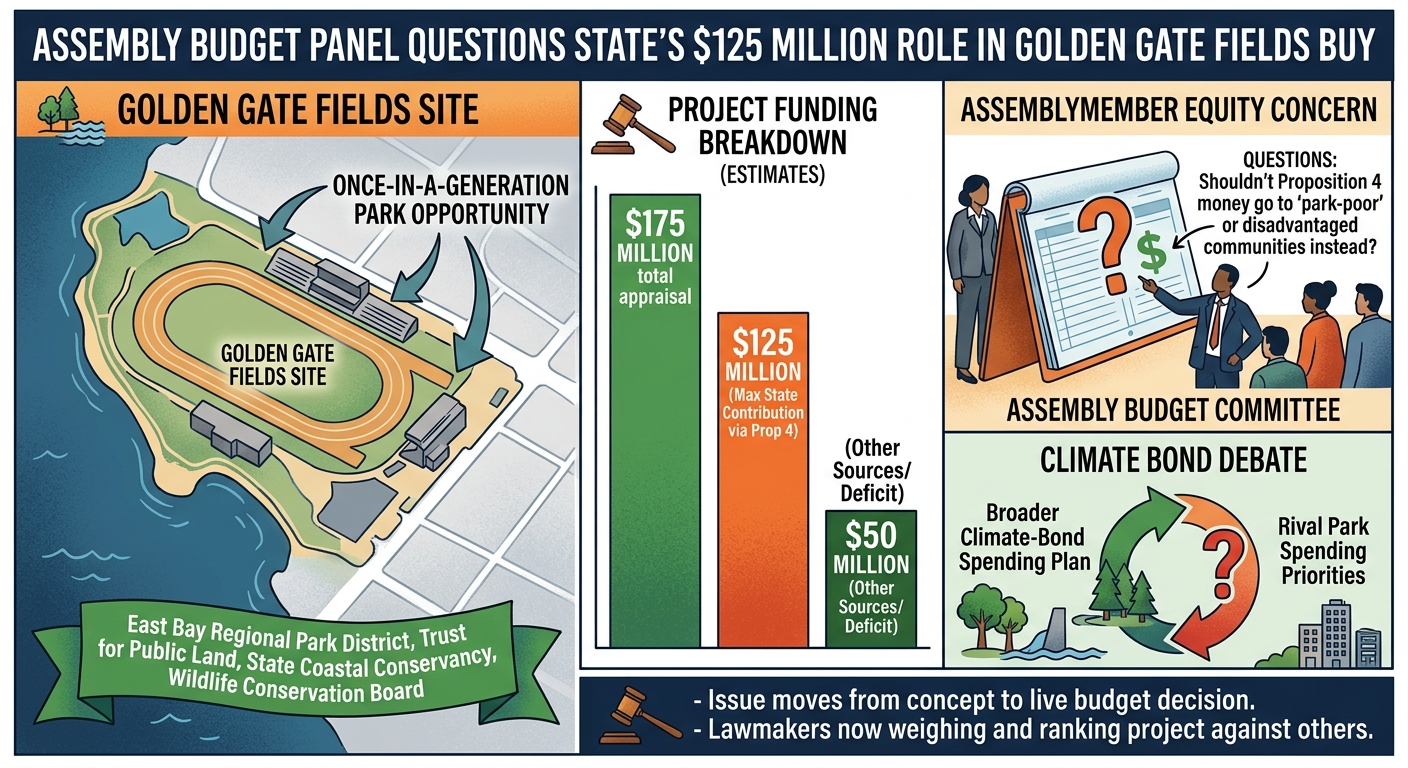 Assembly budget panel questions $125 million state role in Golden Gate Fields park buy