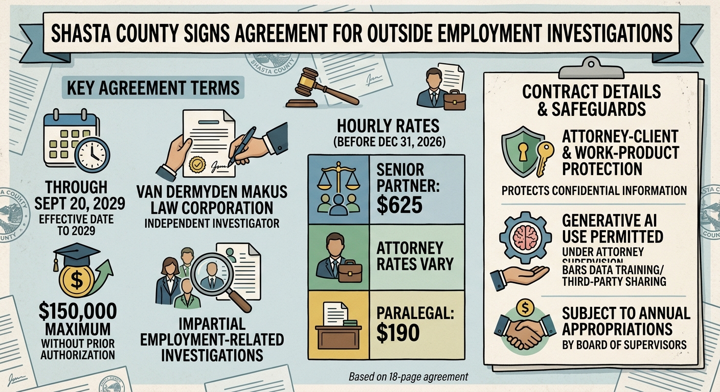 Shasta County signs agreement for outside employment investigations through 2029