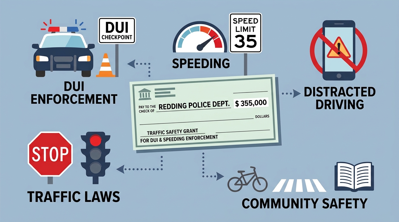 Redding police receive $355,000 grant for DUI, speeding and distracted-driving enforcement