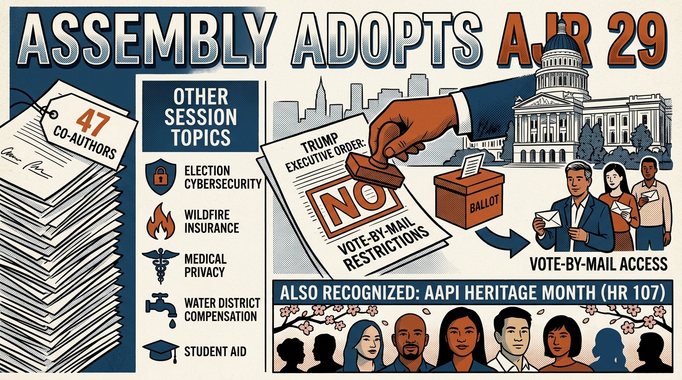 Assembly adopts AJR 29 opposing Trump vote-by-mail order