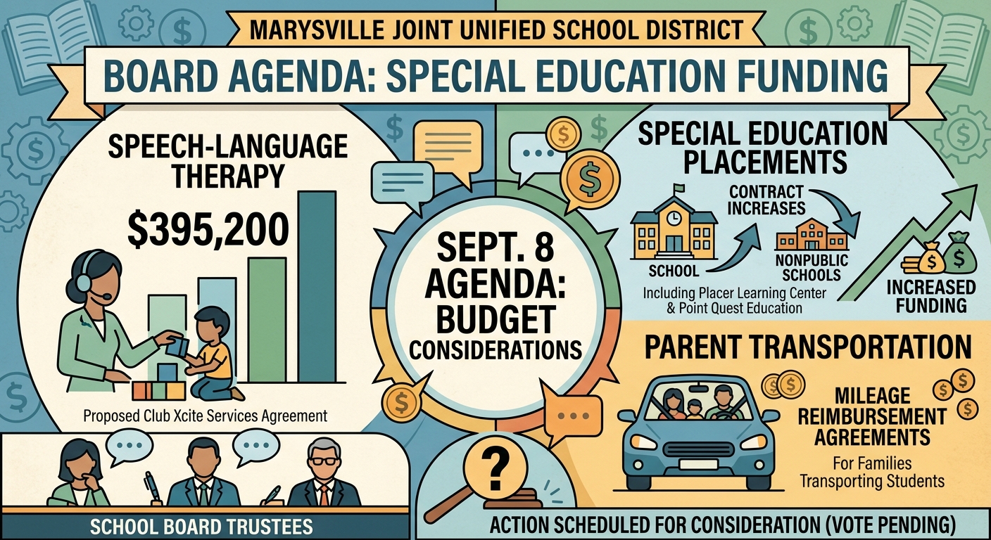 Marysville school board agenda puts $395,200 speech-therapy contract and special education placements before trustees
